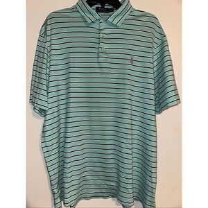 Polo Ralph Lauren Shirt Mens Extra Large Blue Striped Polo Golf Classic Preppy